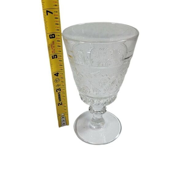 Duncan Miller Set of 4 Clear Sandwich Glass Stem 41 - Water Goblets 8 oz. Wine - Picture 5 of 5